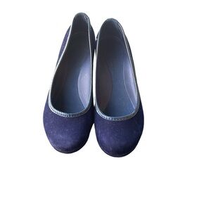 CROCS NWOT Blue Velvet‎ Wedge Heels - Size 10
